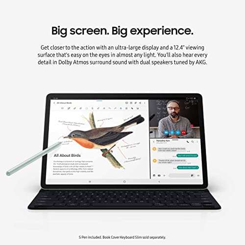 SAMSUNG Galaxy Tab S7 FE 12.4” 256GB WiFi Android Tablet w/ Large Screen, Long Lasting Battery, S Pen Included, Multi Device Connectivity, US Version, 2021, Mystic Silver