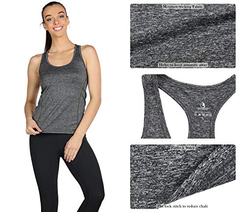 icyzone Workout Tank Tops for Women - Racerback Athletic Yoga Tops, Running Exercise Gym Shirts(Pack of 3)(L, Royal Blue/Purple/Charcoal)