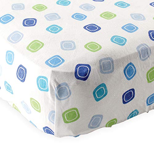 Luvable Friends Unisex Baby Fitted Crib Sheet, Blue Geometric, One Size