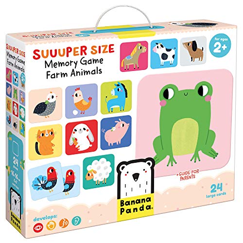 Banana Panda - Suuuper Size Memory Game Farm Animals - Educational Matching Activity for Kids Ages 2 Years +