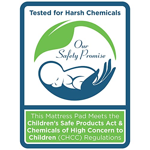 Sealy Stain Protection Waterproof Fitted Toddler Bed and Baby Crib Mattress Pad Cover Protector, Noiseless, Machine Washable and Dryer Friendly 52' x 28' - White
