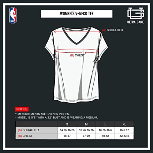 Ultra Game NBA Atlanta Hawks Womens Box Out Varsity Stripe Tee Shirt, Team Color, Large