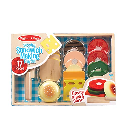 Melissa and Doug Wooden Sandwich-Making Pretend Play Food Set
