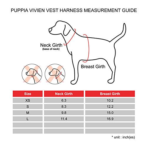 Puppia Vivien Vest Dog Harness Step-in All Season Mesh Cute No Pull No Choke Walking Training for Small Dog, Orange, Large