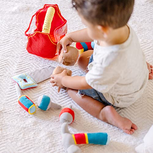 Melissa and Doug Toolbox Fill and Spill Toddler Toy With Vibrating Drill (9 pcs)