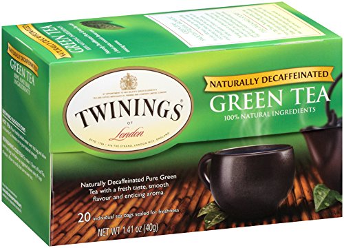 Twinings Decaffeinated Green Tea, Individually Wrapped Bags, 20 Count Pack of 6, Smooth Flavour, Enticing Aroma