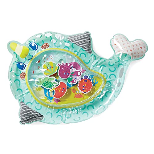 Infantino Wee Wild Ones Pat and Play Water Mat - Narwhal Themed Water mat for Infants and Older Babies, for Tummy time and Sensory Play