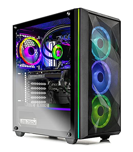 Skytech Chronos Gaming PC Desktop - AMD Ryzen 7 3700X 3.6GHz, RTX 3080 10GB GDDR6X, 16GB DDR4 3200, 1TB SSD, 750W Gold PSU, 240MM AIO, AC WiFi, Windows 10 Home 64-bit, Black