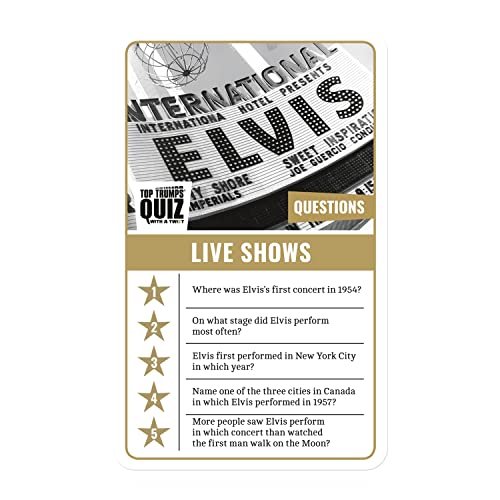 Top Trumps Elvis Presley Quiz Game; Fun Trivia About Elvis, his Music, and More |Fun Family Game for Ages 6 and up