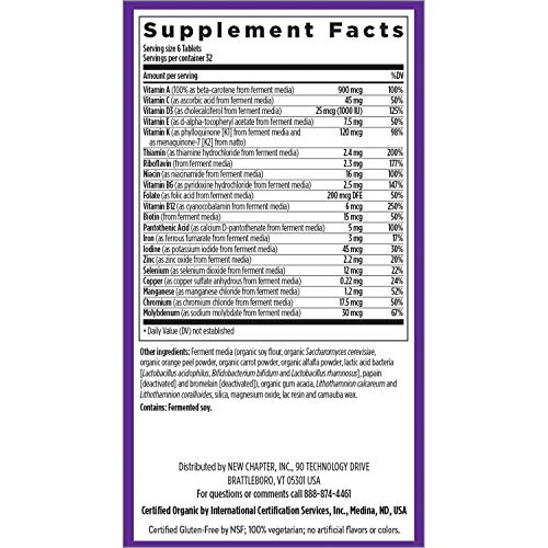 New Chapter Tiny Tabs Multivitamin with Energy Stress and Immune Support + Vitamin D3 + B Vitamins, 192 Count