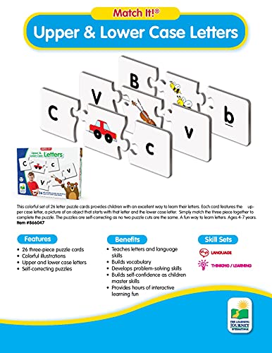 The Learning Journey: Match It! - Upper and Lower Case Letters, Alphabet Puzzles For Kids Ages 3-5, ABC Puzzle Letter Game, Alphabet Learning Award Winning Educational Toys