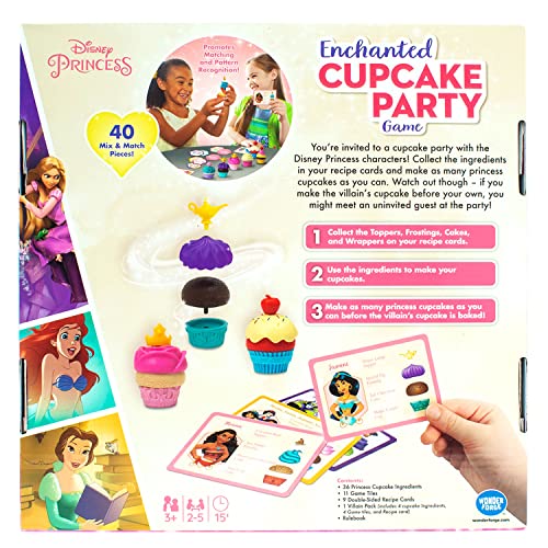 Wonder Forge Disney Princess Enchanted Cupcake Party Game For Girls and Boys Age 3 and Up - A Fun and Fast Matching Game You Can Play Over and Over (1088)