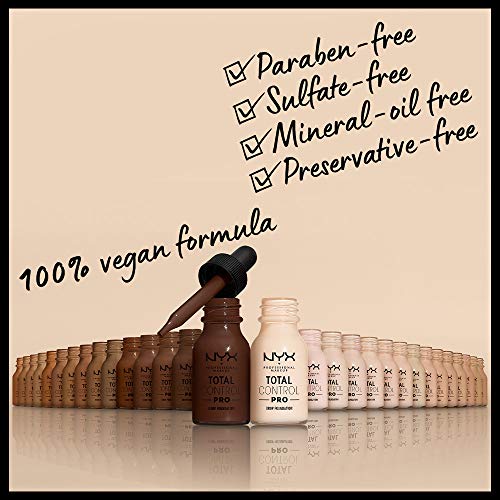 NYX PROFESSIONAL MAKEUP Total Control Pro Drop Foundation, Skin-True Buildable Coverage - Almond