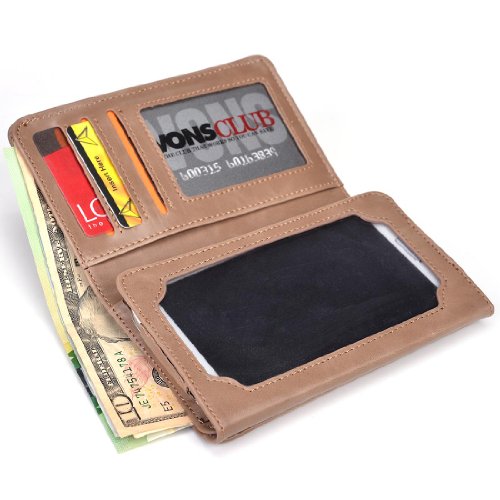Kroo Men's Wallet for Smartphone up to 5-inch - Carrying Case - Frustration-Free Packaging - Grey'