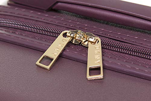 DKNY Luggage Upright with 8 Spinner Wheels, ABS+PC Case, Weekend Bag, Burgundy, 21' Carry On