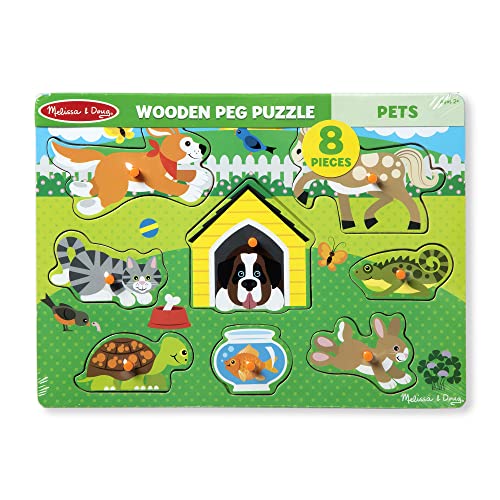 Melissa and Doug Pets Wooden Peg Puzzle (8 pcs)
