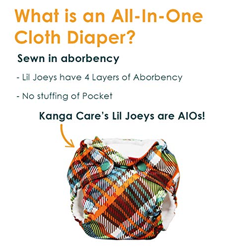 Kanga Care Lil Joey Newborn All in One AIO Cloth Diaper (2pk) Peacock 4-12lbs