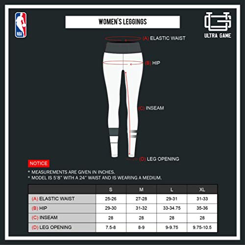 Ultra Game NBA Los Angeles Lakers Womens Leggings Perimeter Fitness Sport Yoga Pants, Black, Medium