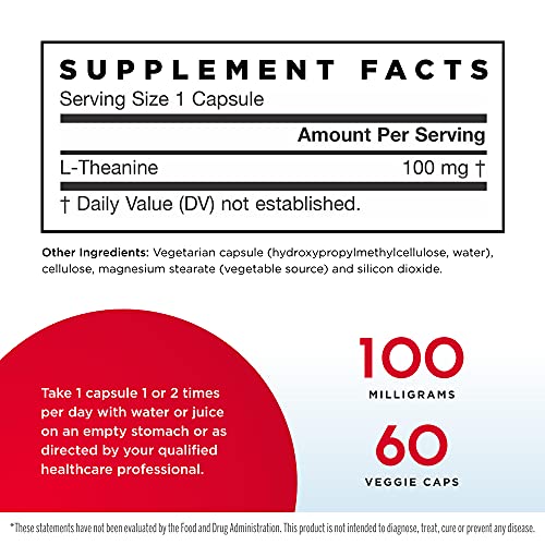 Jarrow Formulas, Theanine Veggie Capsules, 100 mg, 60 Count