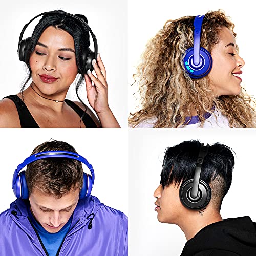 Skullcandy Cassette Wireless Headphones for iPhone and Android with Microphone / 22 Hour Battery / Best for Music, School, Travel, and Gaming / Bluetooth Headphones Over-Ear - Blue