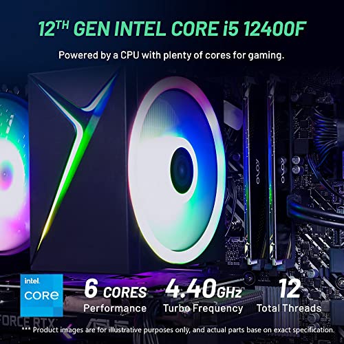 Skytech Blaze 3.0 Gaming PC Desktop – Intel Core i5 12400F 2.5 GHz, NVIDIA RTX 3060, 500GB NVME SSD, 16GB DDR4 RAM 3200, 600W Gold PSU, 11AC Wi-Fi, Windows 11 Home 64-bit