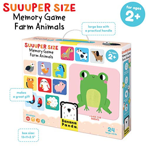 Banana Panda - Suuuper Size Memory Game Farm Animals - Educational Matching Activity for Kids Ages 2 Years +