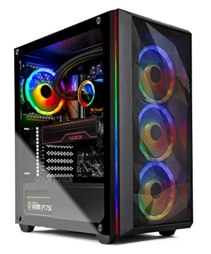 Skytech Chronos Gaming PC Desktop - AMD Ryzen 9 5900X 3.7GHz, 6700XT 12G GDDR6, 16GB DDR4 3200, 1TB NVMe SSD, 240MM AIO, AC WiFi, Windows 10 Home 64-bit, Black