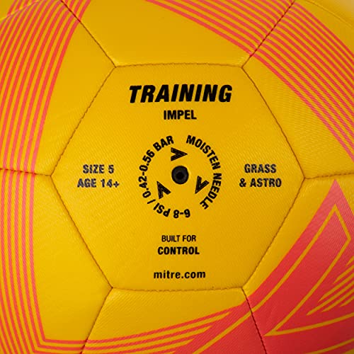 Mitre Unisex Soccer Ball Training Impel,Yellow/Tangerine