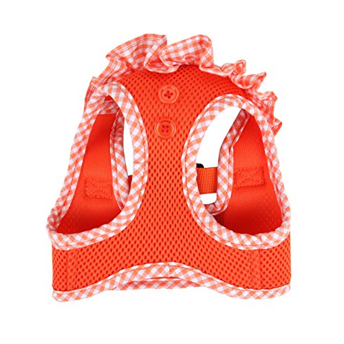 Puppia Vivien Vest Dog Harness Step-in All Season Mesh Cute No Pull No Choke Walking Training for Small Dog, Orange, Large