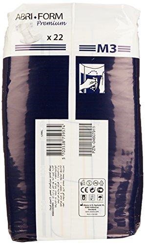 Abena Abri-Form Premium Incontinence Briefs, Level 3, (Medium To Large Sizes) Medium, 22 Count
