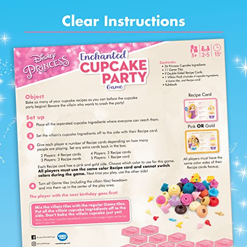 Wonder Forge Disney Princess Enchanted Cupcake Party Game For Girls and Boys Age 3 and Up - A Fun and Fast Matching Game You Can Play Over and Over (1088)