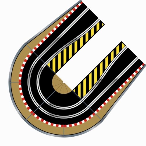 Scalextric C8512 Track Extension Pack - 2x Hairpin Curves 2 Side Swipes Borders Barriers