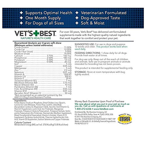 Vet's Best Multi-Vitamin Soft Chew Dog Supplements | Vitamins for Dogs | Supports Dogs Physical and Mental Health | 30 Day Supply