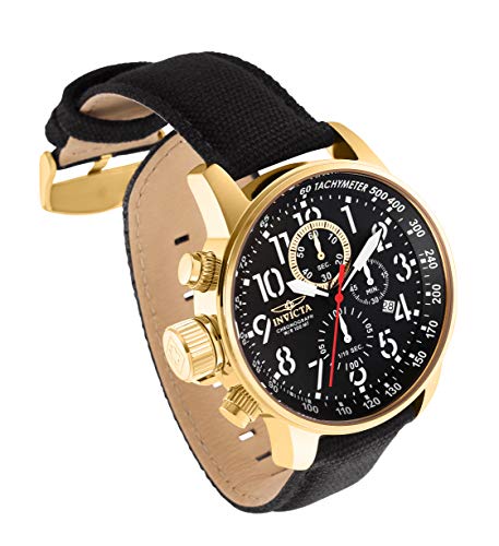 Invicta Men's 1515 I 'Force Collection' 18k Gold Ion-Plated Stainless Steel and Black Cloth Watch
