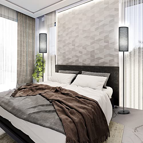 PARTPHONER Floor Lamp for Living Room, Modern Standing Lamps with Lampshade, Minimalist Tall Lamp with Foot Switch for Living Room, Bedroom, Kids Room, Office(Bulb Not Included)