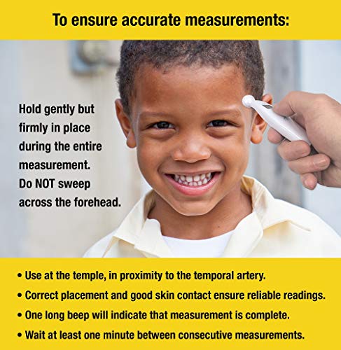 ADC Temple Touch Digital Fever Thermometer, Non Invasive and Quick Read, Suitable for Babies, Newborns, Kids, and Adults, Adtemp 427, White