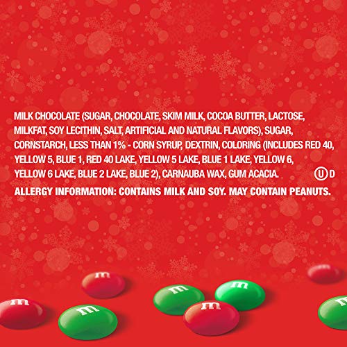 MandM'S Holiday Milk Chocolate Christmas Candy, Party Size, 38 oz Resealable Bag
