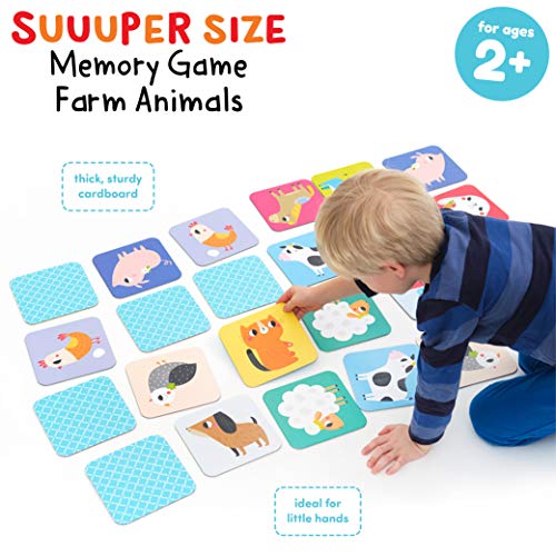 Banana Panda - Suuuper Size Memory Game Farm Animals - Educational Matching Activity for Kids Ages 2 Years +