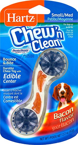 Hartz Chew 'n Clean Bounce and Bite Bacon Flavored Dental Dog Chew Toy and Treat - Small/Medium