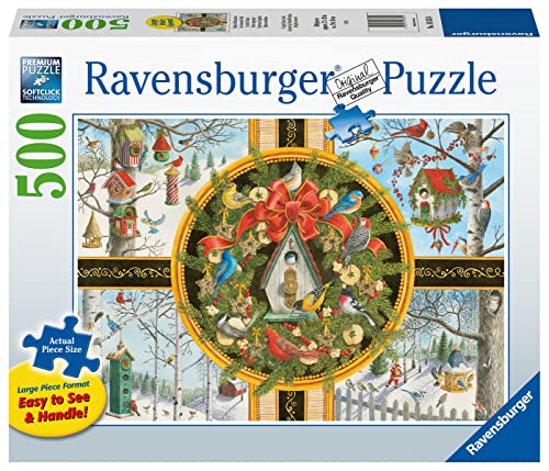 Ravensburger Christmas Songbirds 500 Piece Jigsaw Puzzle for Adults - 16835 - Every Piece is Unique, Softclick Technology Means Pieces Fit Together Perfectly