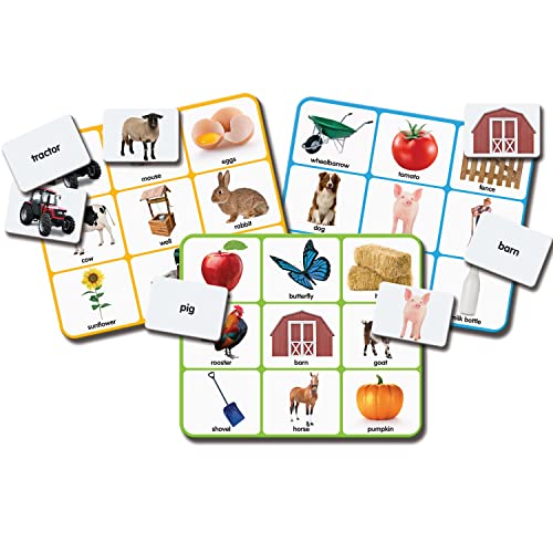 The Learning Journey: Match It! Bingo - Farm - Reading Game for Preschool and Kindergarten 36 Picture Word Cards