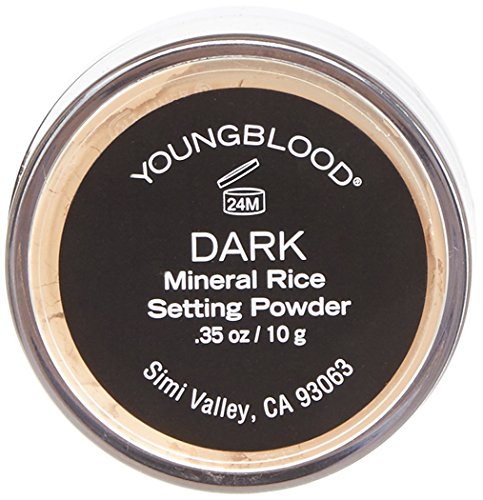 Youngblood Clean Luxury Cosmetics Loose Mineral Rice Setting Powder, Dark | Matte Natural Translucent Loose Face Finishing Setting Powder Foundation | Vegan, Cruelty-Free, Paraben-Free