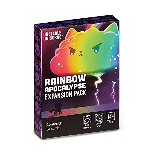 Unstable Unicorns Rainbow Apocalypse Expansion Pack - Designed to be Added to Your Card Game, Black