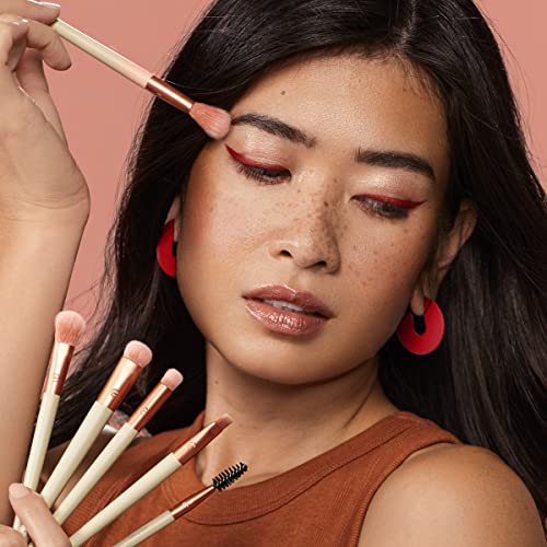 EcoTools Elements Fiery Eye Makeup Brush Set, For Eyeshadow and Eyeliner, Blending Brushes for Eyes, Eco Friendly Makeup Brushes, Limited Edition, Orange, Cruelty Free and Vegan, 6 Piece Set