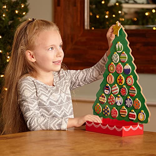 Melissa and Doug Wooden Advent Calendar - Magnetic Christmas Tree, 25 Magnets - Holiday Tree Themed Countdown Style Toddler and Kid Advent Calendar 2022 For Ages 3+