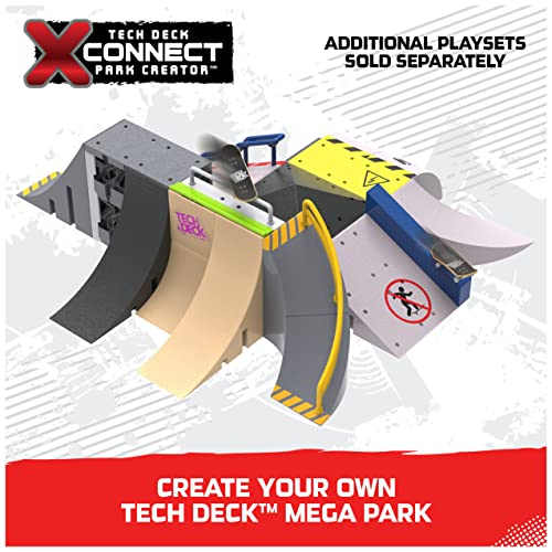 TECH DECK, Sk8 Garage X-Connect Park Creator, Customizable and Buildable Ramp Set with Exclusive Fingerboard, Kids Toy for Boys and Girls Ages 6 and up