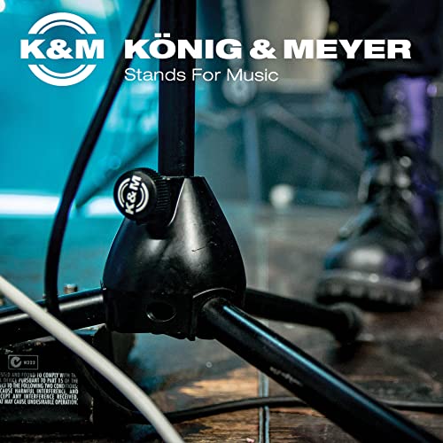 KandM König and Meyer 21090.500.55 Tripod Microphone Stand | Adjustable Telescoping 2-Piece Boom Arm | Professional Grade | Heavy Duty with Folding Leg Base | German Made Black