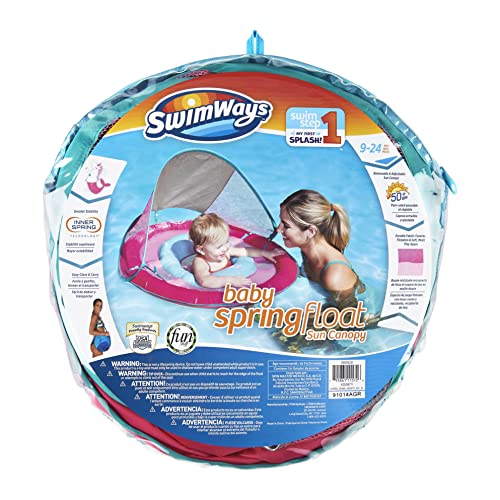 SwimWays Baby Spring Float Sun Canopy - Pink Mermaid Unicorn