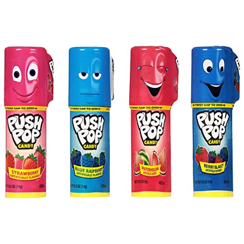 Push Pop Individually Wrapped Bulk Lollipop Variety Summer Party Pack - 10 Count Lollipop Suckers in Assorted Fruity Flavors - Fun Summer Candy for Pool Parties, 4th of July Events, And Birthdays
