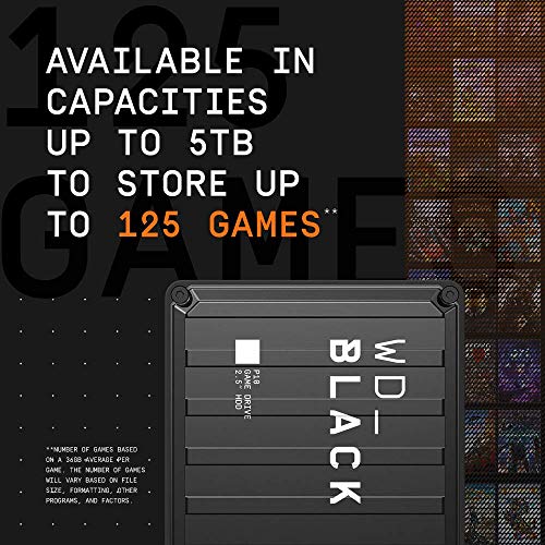 WD_BLACK 5TB P10 Game Drive - Portable External Hard Drive HDD, Compatible with Playstation, Xbox, PC, and Mac - WDBA3A0050BBK-WESN